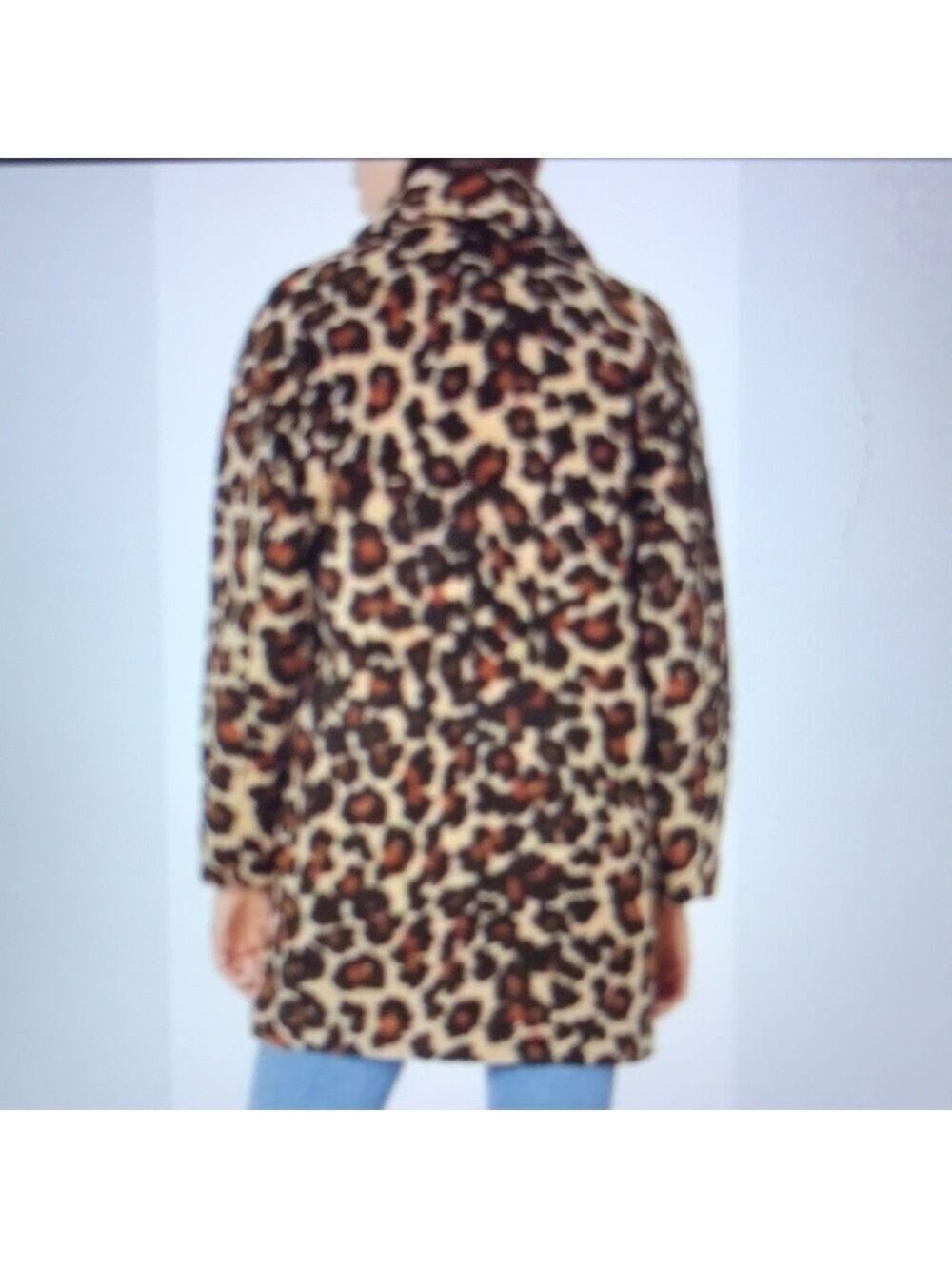 Daily Ritual Women’s Brown & Black Leopard Teddy Bear Lapel Coat Size Small - Picture 2 of 13